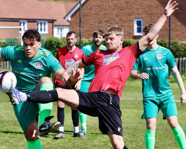 Flashback to action between Rye Town and Bexhill Town last season | Picture: Joe Knight
