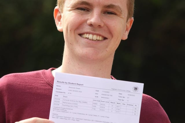DM22080487a.jpg. A level results day, Felpham Community College. Alex Kissell. Photo by Derek Martin Photography and Art.