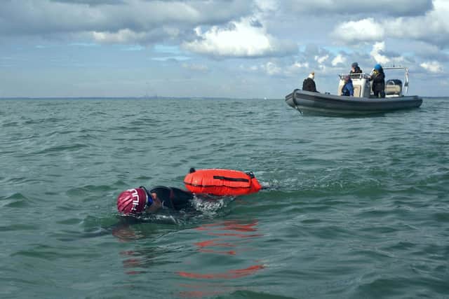 On March 16, 2025, Lance swam from Gosport to Ryde beach in water of around 5°C. The swim took around three hours and he came out of the water with hypothermia. After warming up, he set off on a 100km run around the Isle of Wight, completing the full distance in about 12 hours. The challenge raised money for The Final Straw Foundation. Picture: Lance Peterson