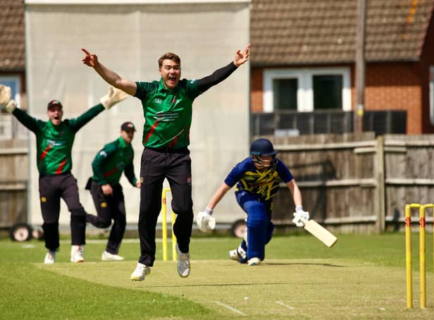 Josh Sargeant appeals for an lbw against Hastings. Picture by Josh Sargeant
