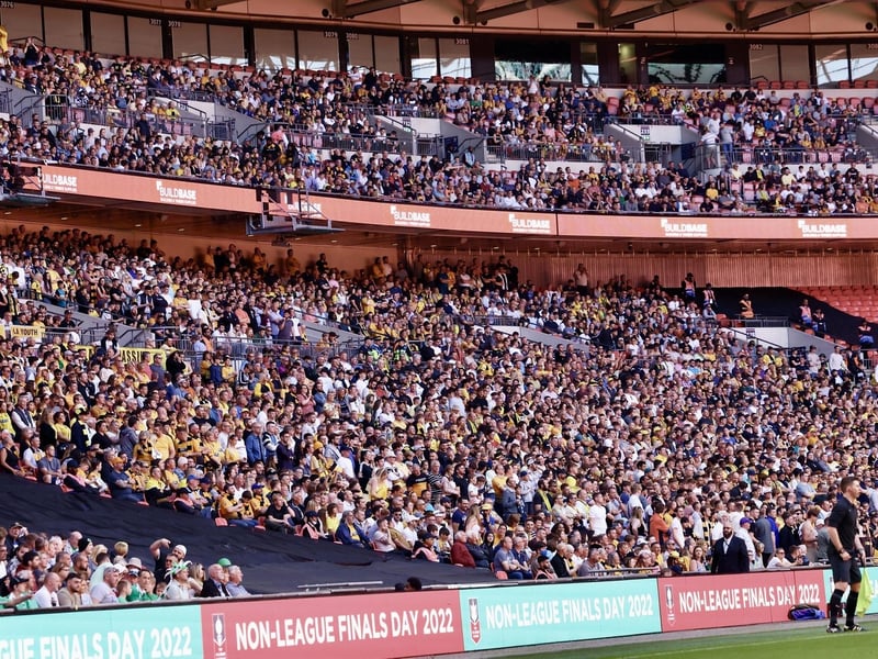 Littlehampton Town fans and players at Wembley for the FA Vase final