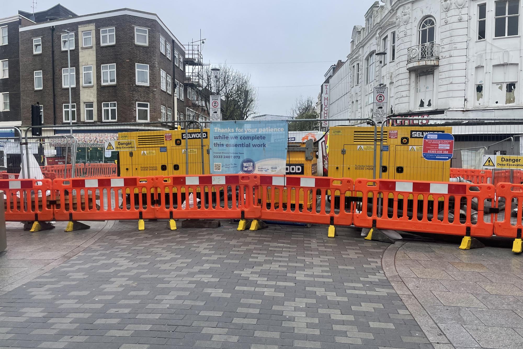 Eastbourne businesses impacted as roadworks reappear in town centre