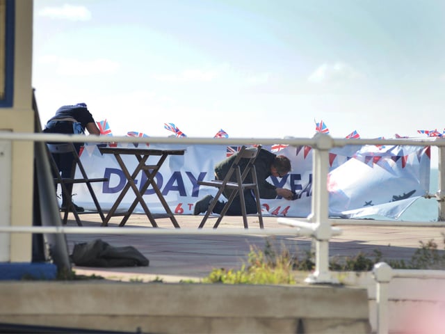 Filming on St Leonards seafront on October 6 2022.