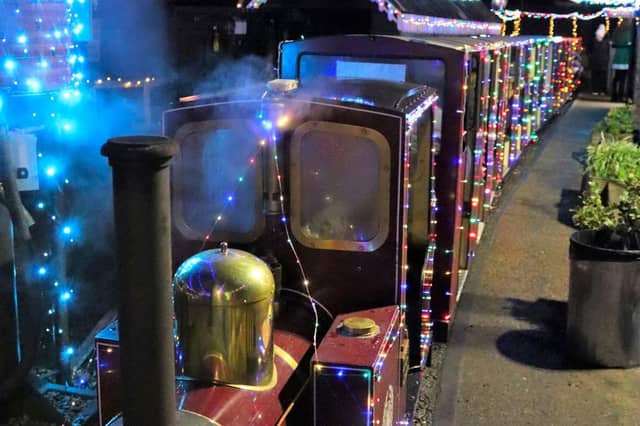 Hastings Miniature Railway Christmas light train. Photo by Kevin Boorman.