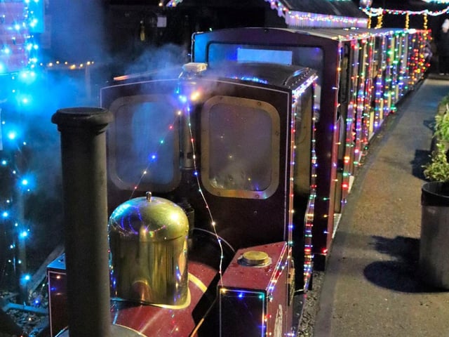 Hastings Miniature Railway Christmas light train. Photo by Kevin Boorman.