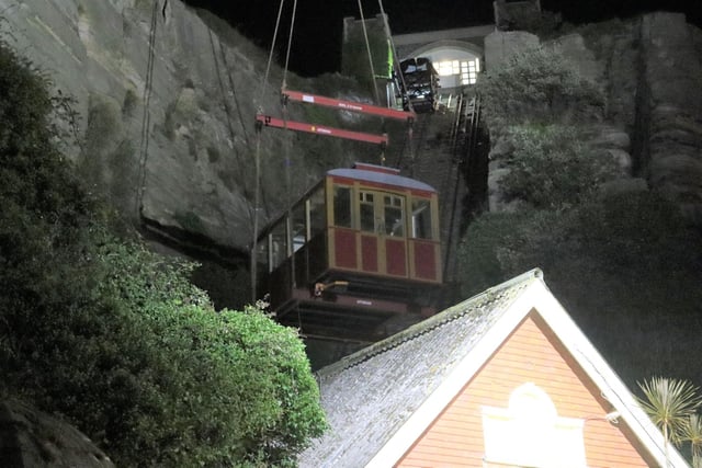 East Hill lift carriages return. By Kevin Boorman