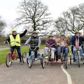 Councillors and participants at the Wheels for Wellbeing session on Friday.