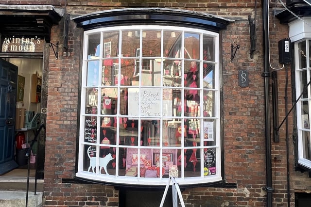 A lovely Valentine's Day themed shop front from Winter's Moon!