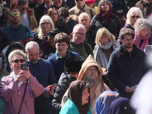 Procession of Witness 2024 on Good Friday in Hastings Old Town. Photo by Roberts Photographic.