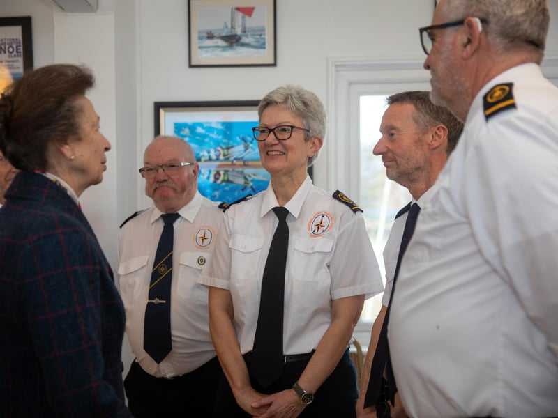The Princess Royal chatting with Phil Vicars, Barbara Deittert, Peter Wallis and Colin Scott