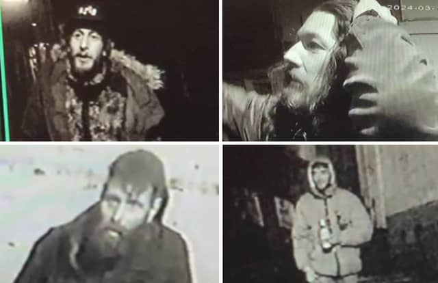 An image of the four men police say they want to speak to. Picture: Sussex Police