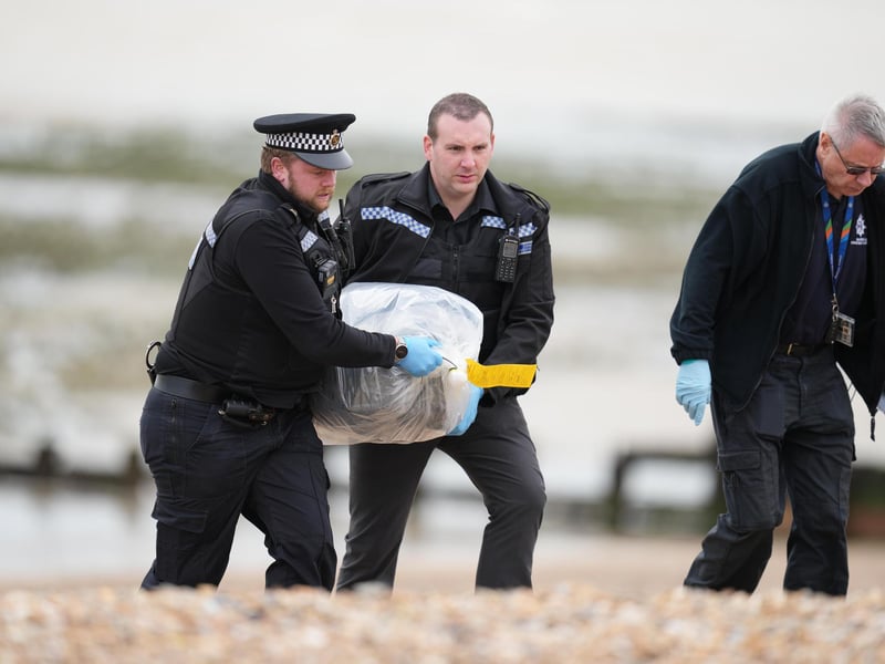 Sussex Police said officers were called to Goring-by-Sea this morning (Monday, October 23) ‘following reports of suspected drugs washing up on the beach’.
