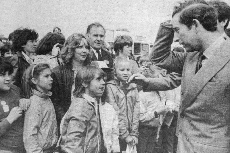 King Charles met with young people during his visit to Mid Sussex in 1986.