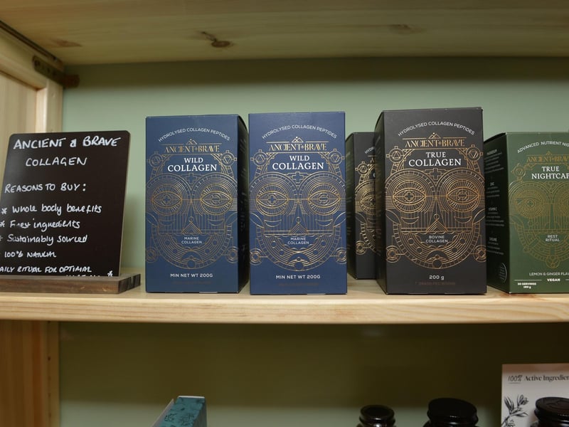 The shop sells a variety of supplements