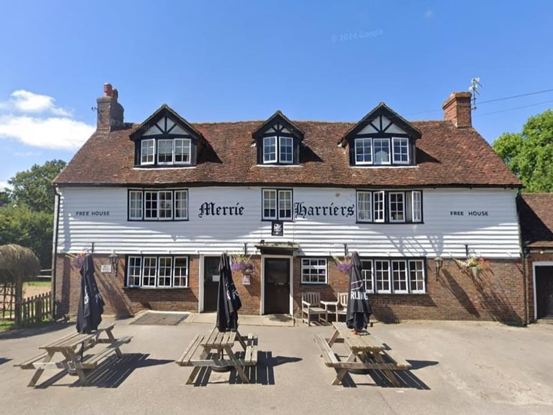 The Merrie Harriers in Cow Beech Road, Cowbeech, has a rating of 4.3 from more than 150 reviews