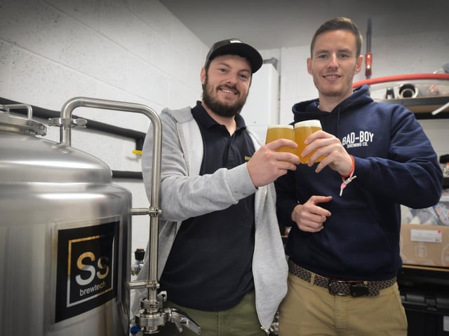 New Hastings' brewery Bad-Boy Brewing Co is getting ready to launch in December 2022. L-R: Charlie Best and Dylan Williams.