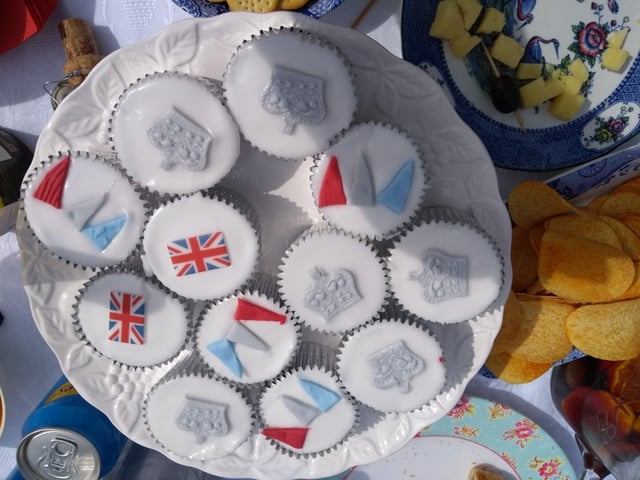 Jubilee cakes at Dukesbury House garden party taken by Leslie Fullalove on her iPhone.