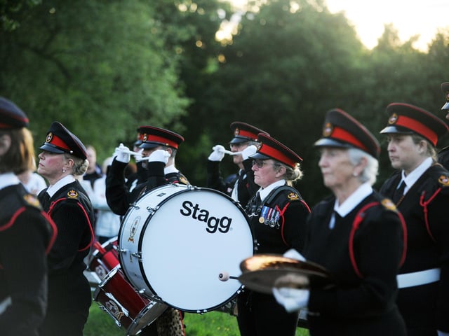 Crawley Mayor Jilly Hart lights the Beacon to celebrate the Queens Platinum Jubilee (Photo by Jon Rigby)