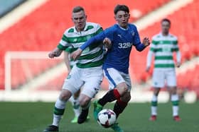 Billy Gilmour in action for Rangers in 2017 during The Scottish FA Youth Cup Final against Celtic