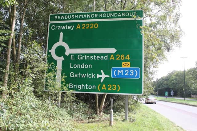 Signage and road markings will be improved at Bewbush Manor roundabout, on its eastbound A264 Crawley Road, westbound A2220 Horsham Road, and southbound Sullivan Drive approaches