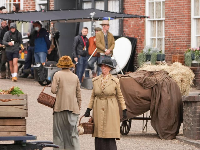 Filming continues in Arundel for Wicked Little Letters, starring Olivia Colman and Jessie Buckley. Photo: Eddie Mitchell