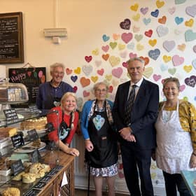 The High Sheriff of West Sussex Gary Shipton with one of the founding directors Claire Jones and some of the team at Creative Heart in Littlehampton. Photo: contributed