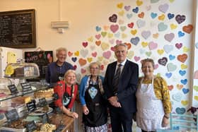 The High Sheriff of West Sussex Gary Shipton with one of the founding directors Claire Jones and some of the team at Creative Heart in Littlehampton. Photo: contributed
