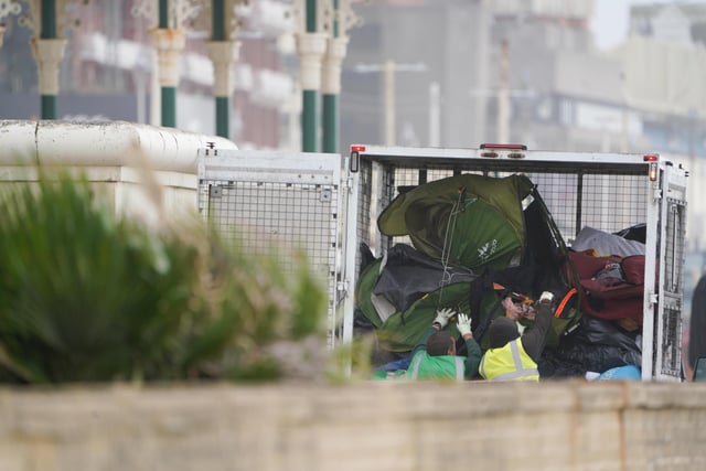 Tents that had been set up on Brighton beach for more than six weeks were finally removed by council officers this week.