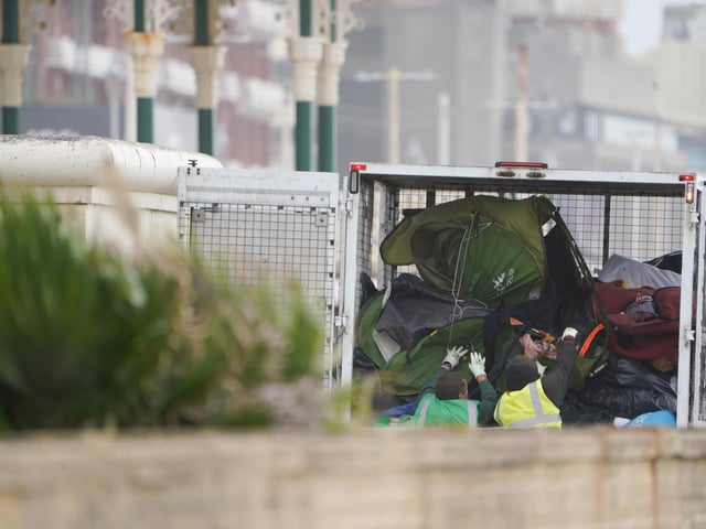 Tents that had been set up on Brighton beach for more than six weeks were finally removed by council officers this week.