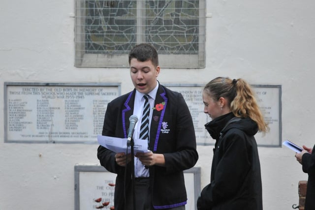 Shoreham College gathered on Friday afternoon (November 10) to mark the fallen in a moving act of remembrance.