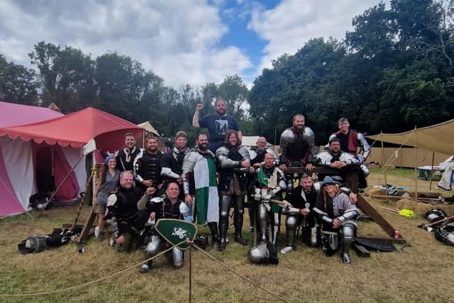 Medieval fighting groups Invicta and Knight's Tower at Loxwood Joust 2023