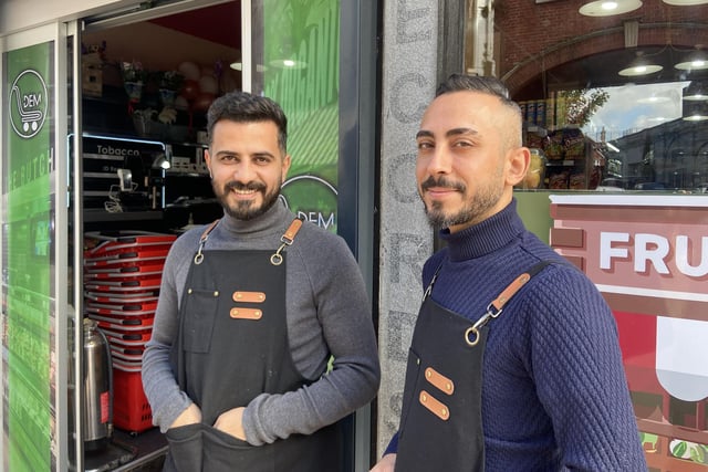 Furkan Yilmaz (left) and Tarik Genc (right) from Dem Food Centre in Eastbourne town centre