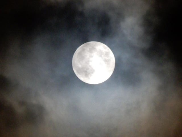 The moon seen from Horsham. Photo by Viv Roberts