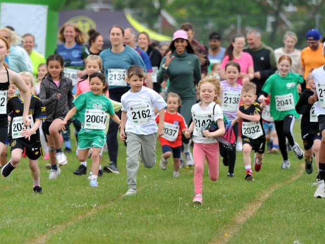Burgess Hill 10k section of the May bank holiday weekend Mid Sussex Marathon. Event - Burgess Hill Mid Sussex Fun Run. HR26050501. Pic Hollie R/Iconic Media Group : Burgess Hill races at the 2026 Mid Sussex Marathon