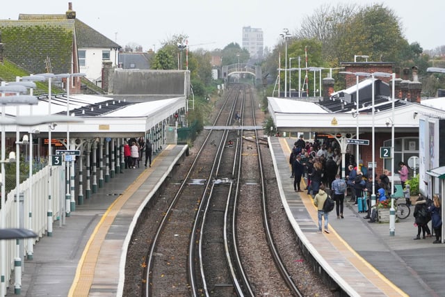 Specialist cleaners were brought in and no trains were able to run through Worthing Railway Station after a trampoline blocked the line