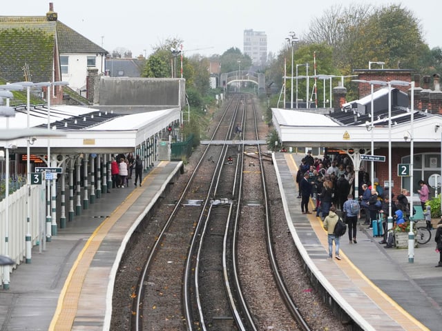 Specialist cleaners were brought in and no trains were able to run through Worthing Railway Station after a trampoline blocked the line