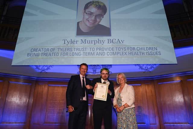 Matt Allwright, Tyler Murphy BCAv, Dame Mary Perkins. Photo: British Citizens Award.