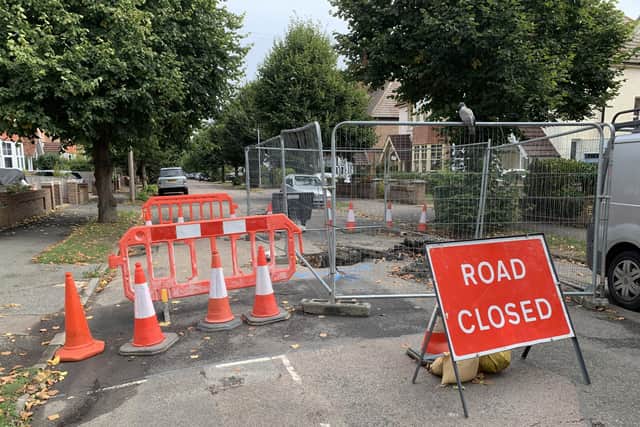 Colebrooke Road has been closed to traffic since a four-metre deep sinkhole opened on June 11.