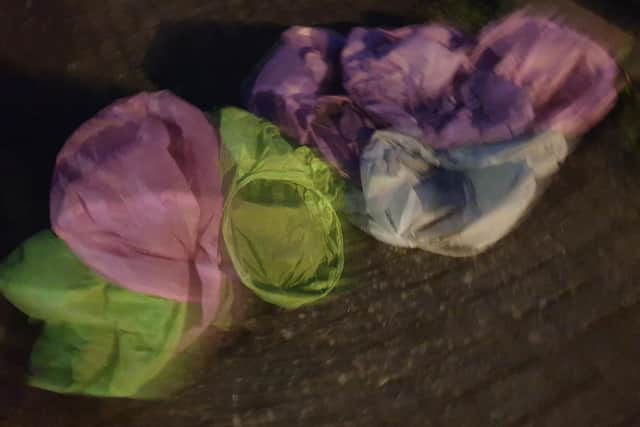Editor Mark Dunford collected up some of the lanterns which fell in the street