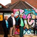 Now You See Me art exhibition at Littlehampton Station. Left to rightRowena Taylor, Community Rail PartnershipClinton Groves, Acting Head, West Sussex APCChristine Wiltshire, River ward councillor, Arun District CouncilCai, participating student from West Sussex APCKatherine Lock, Pastoral Lead West Sussex APCBeccy East, Placemaking Creative Producer, Artswork