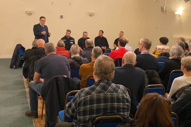 Horsham MP Jeremy Quin at the meeting of local residents and the town's newly-established police team