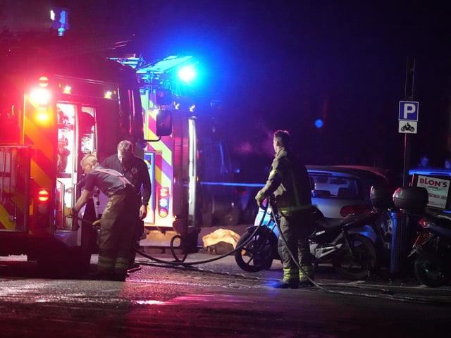 Emergency services at the scene of the fire. Picture by Eddie Mitchell