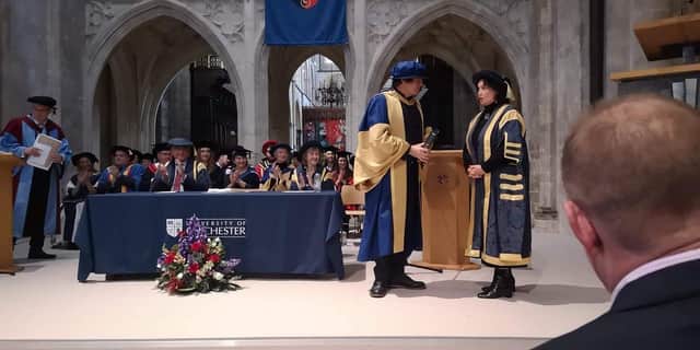 Blondie drummer receives honorary doctorate at the University of Chichester