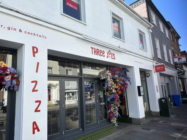 Three Joes Pizza, in Chichester city centre.