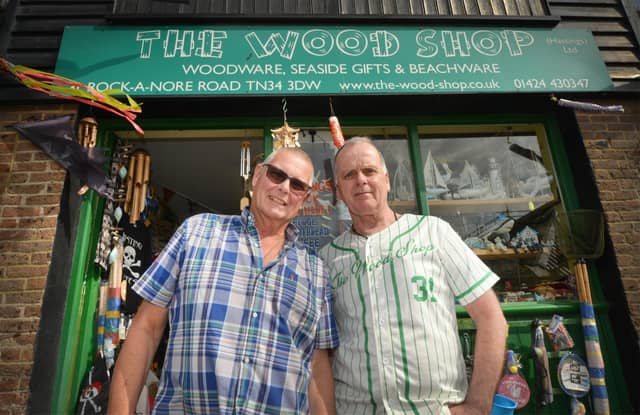 The Wood Shop in Rock-A-Nore Road, Hastings. L-R: John Ball and Dennis Langford.