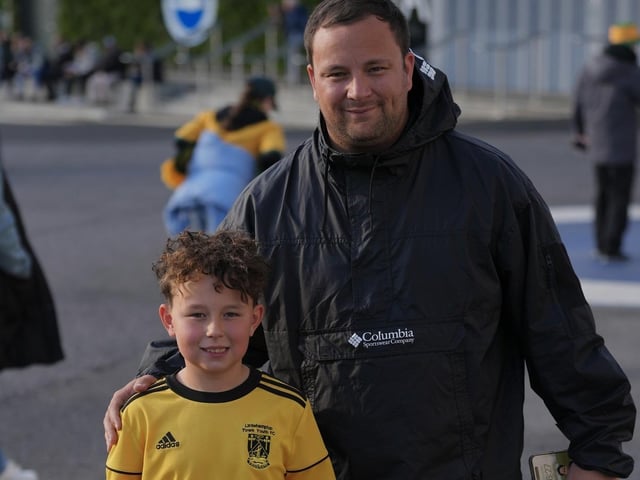 Littlehampton Town and their fans at the Sussex Transport Senior Cup final at the Amex Stadium