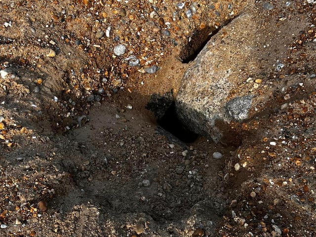 Sinkholes on Eastbourne beach