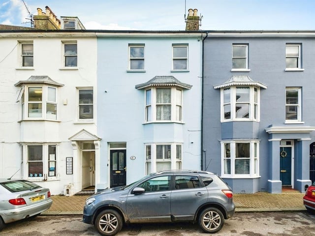 This five-bedroom townhouse near Littlehampton beach has just come on the market with Fox and Sons priced at £475,000. There is spacious accommodation over three floors plus a cellar.