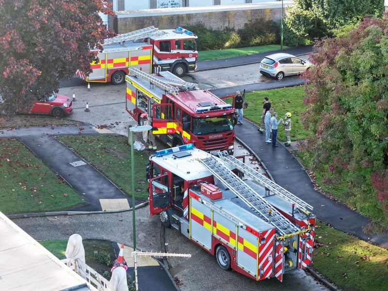 "Upon arrival crews found a fire in a flat on the first floor. Firefighters evacuated the building and extinguished the fire using high pressure hose reels."