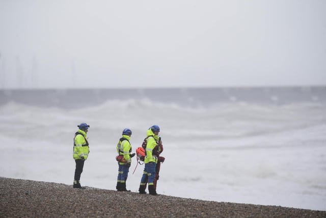 Lifeboats and a helicopter searched the water near Brighton Pier
